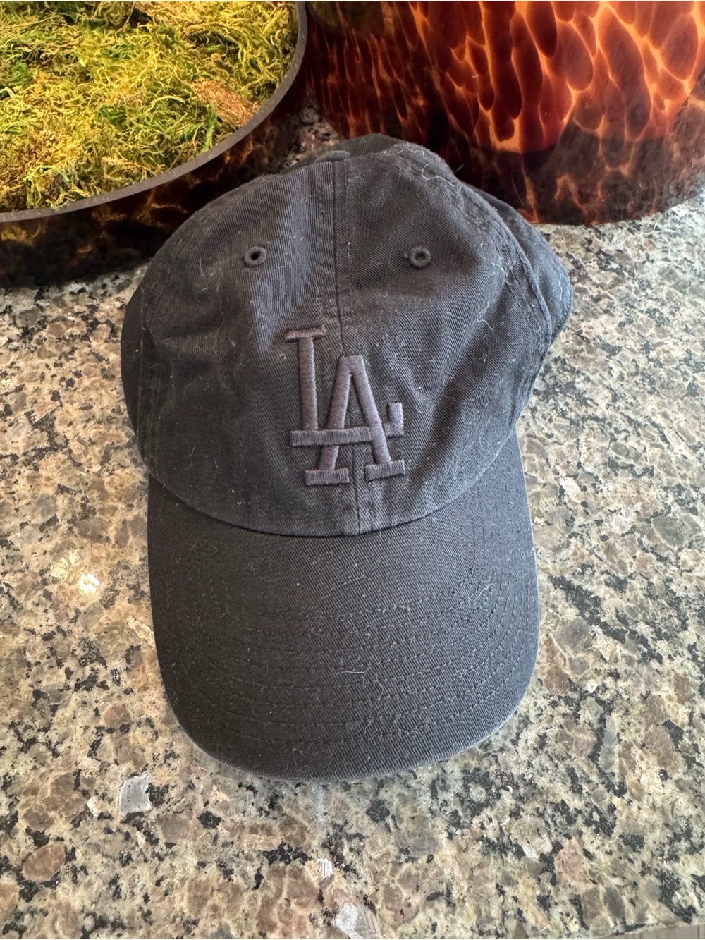 Los Angeles Embroidered Logo Black Baseball Cap
